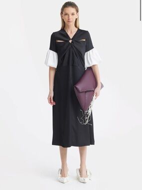 NWT Julia Allert Designer Versatile Chic Work Dress With Puff Sleeves